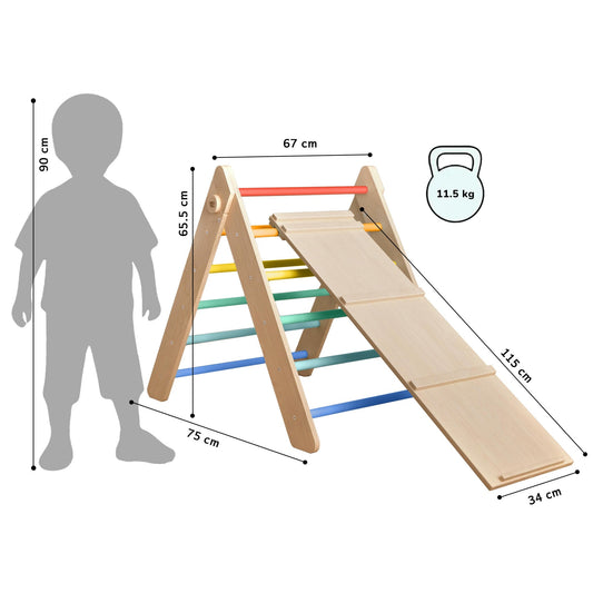 Pikler Triangle and double-sided board set - Bright