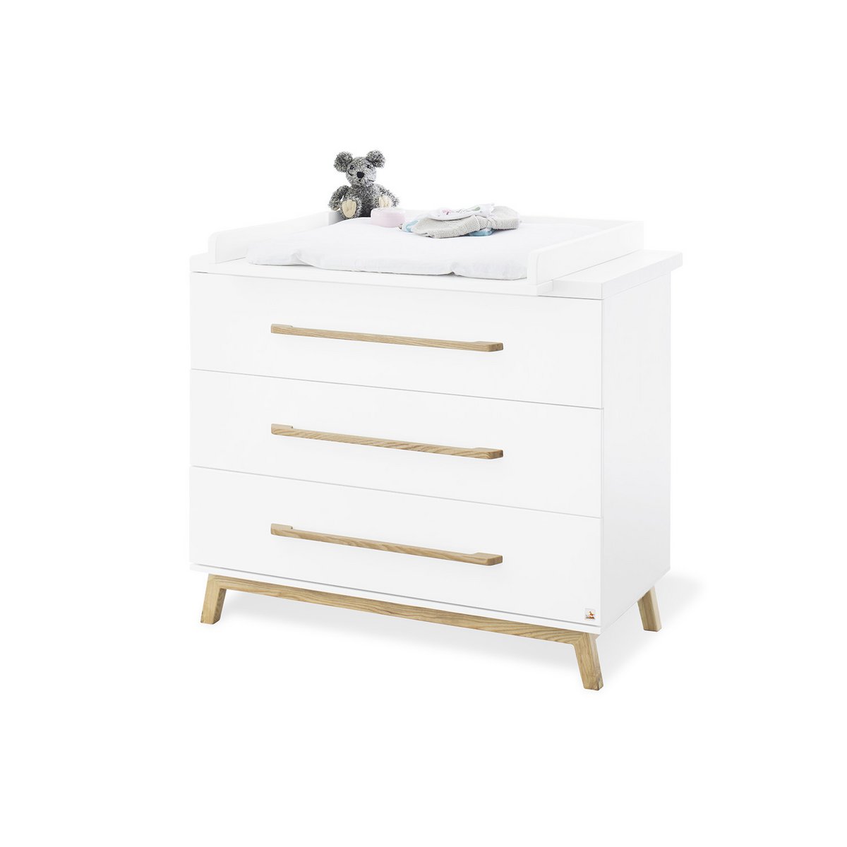 Startset 'Riva' breed, incl. wandplank 3 delen: ledikant, brede commode, wandplank - 