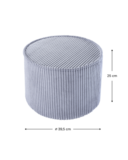 Wigiwama Blueberry Blue Pouffe - ribbed fabric pouffe