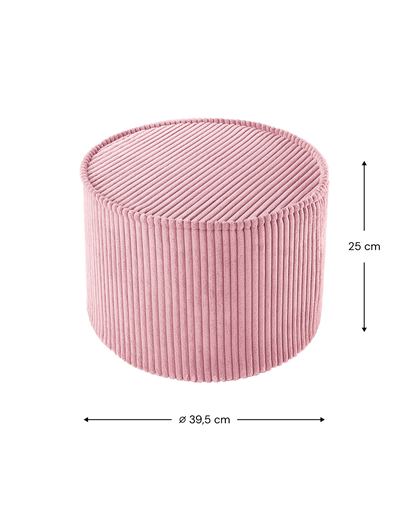 Wigiwama Pink Mousse Pouffe - ribbed pouffe