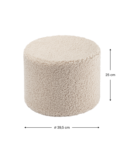 Wigiwama Biscuit Pouffe - teddy fabric pouffe 