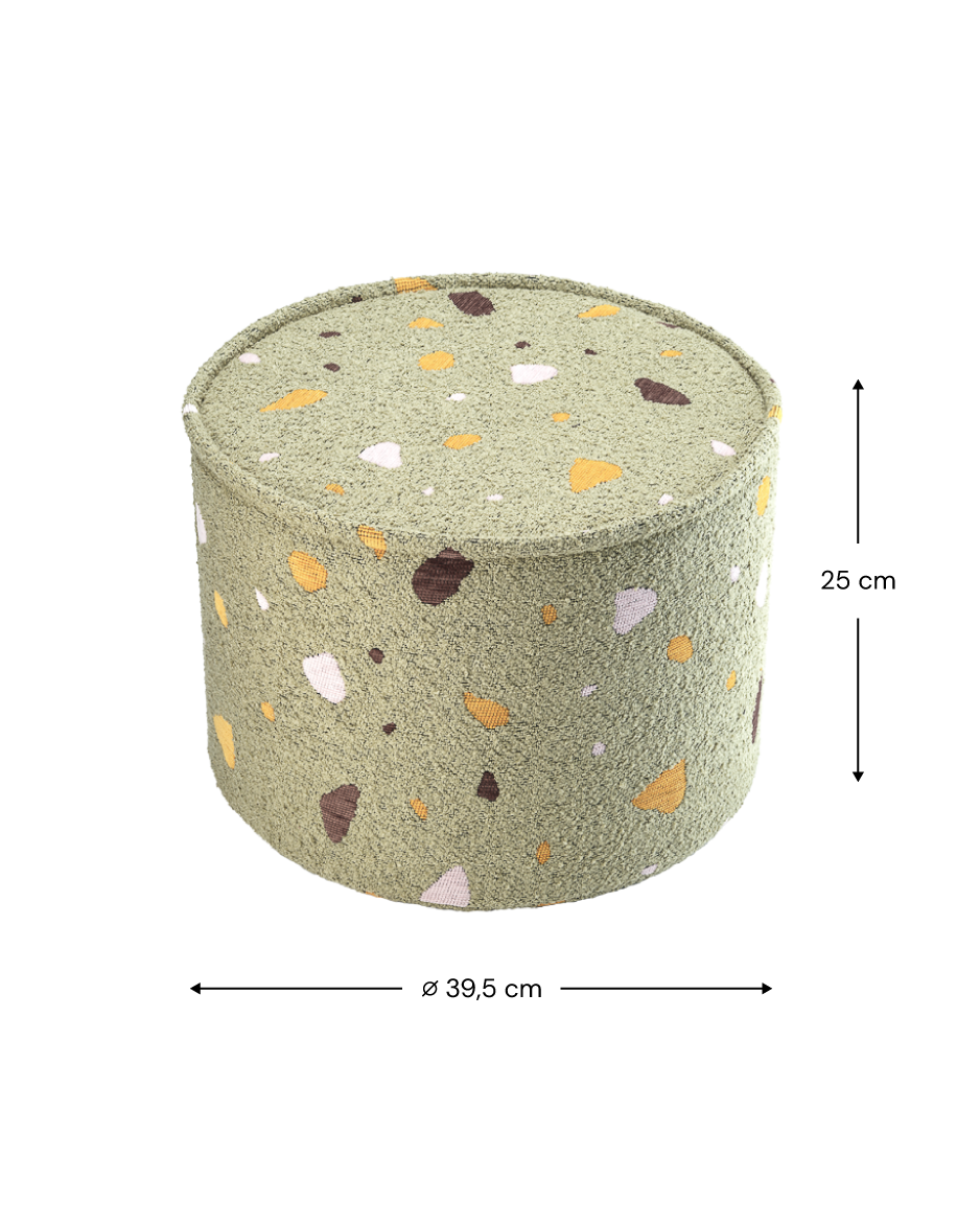 Terrazzo Moss Pouffe 