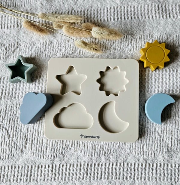 Siliconen puzzel figuurtjes - Zon - 