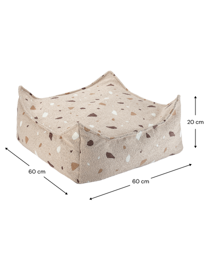 Wigiwama Terrazzo Sand Square Ottoman - woven pouf