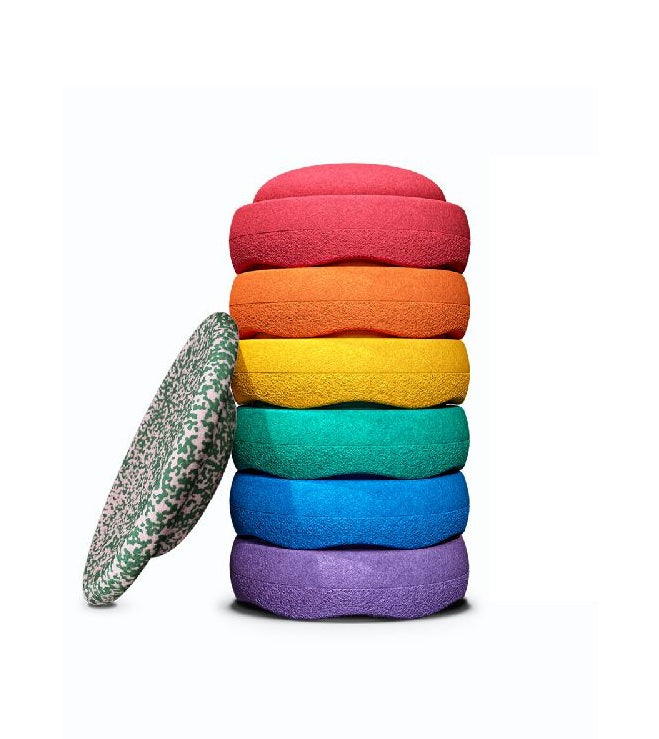 Stapelstein Pastel set of 6 + Confetti balance board