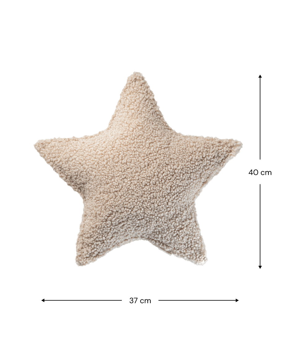 Wigiwama Biscuit Star Cushion - teddy fabric cushion