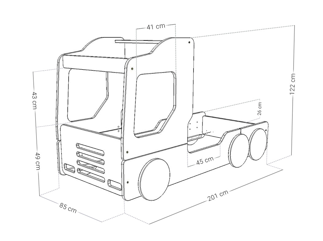 Autobed Trucky - vrachtwagen kinderbed