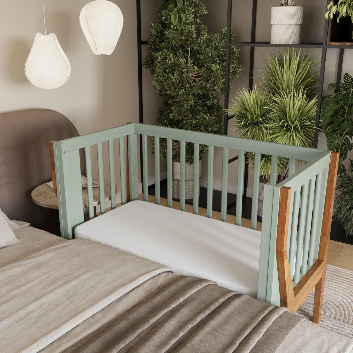 YappyIcon multifunctioneel bedhekje in saliegroen