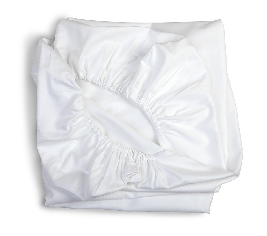 Drap-housse YappyKids YappyLux 120×60 cm — satin de coton blanc