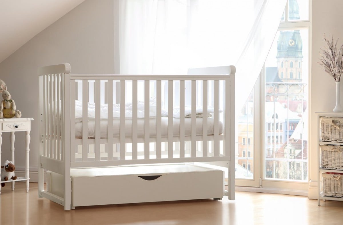 Lit bébé à bascule YappyMove – 120 × 60 cm – coloris blanc