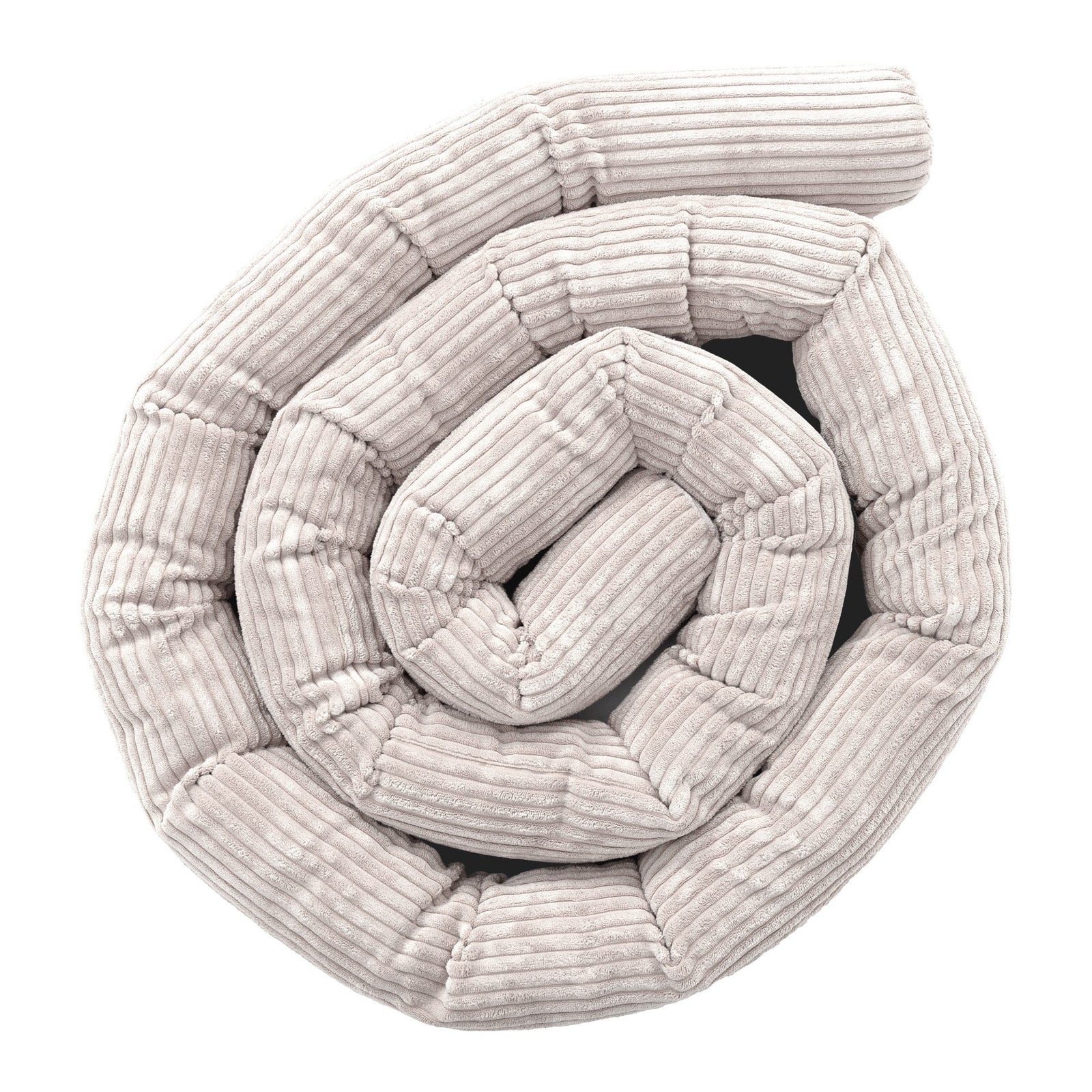zachte bedomrander voor babybed in rolvorm in ecru van 150 cm