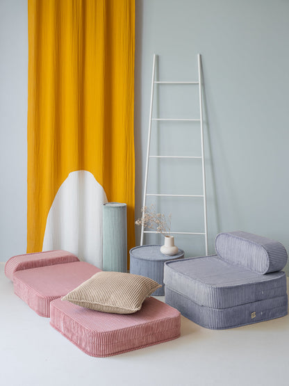 Wigiwama Pink Mousse Flip Chair - ribbed fabric children's chair