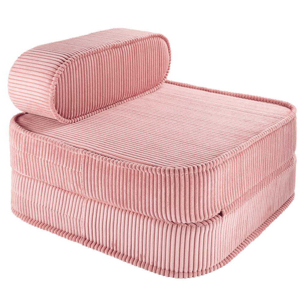 Wigiwama Pink Mousse Flip Chair - ribbed fabric children's chair