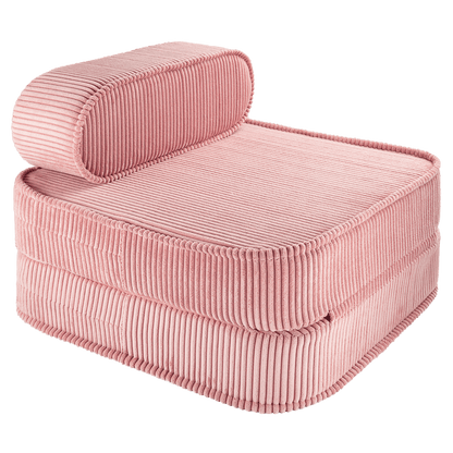 Wigiwama Pink Mousse Flip Chair - ribbed fabric children's chair