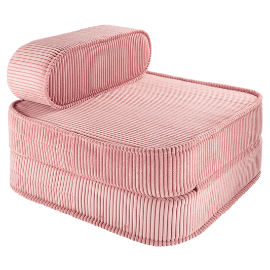 Wigiwama Pink Mousse Flip Chair - ribbed fabric children's chair