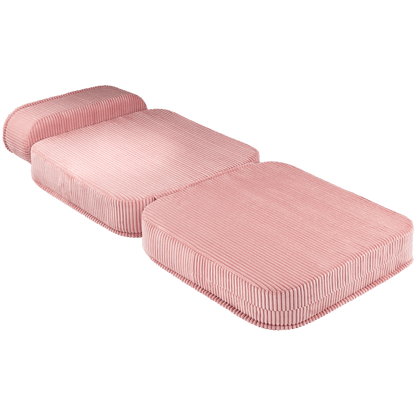 Wigiwama Pink Mousse Flip Chair - ribbed fabric children's chair